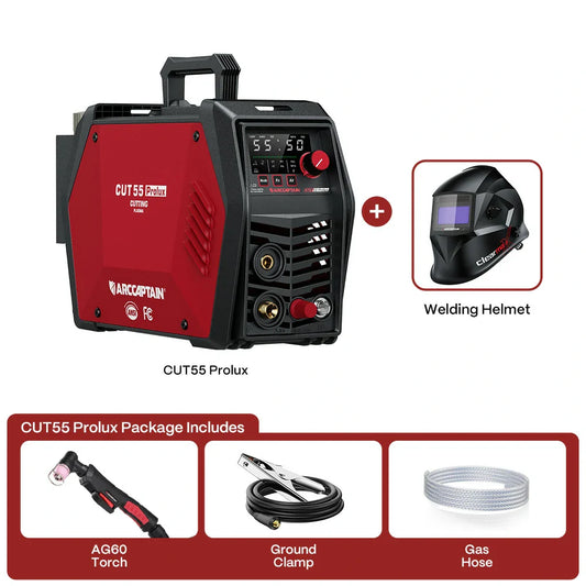 ARCCAPTAIN CUT55 Prolux Plasma Cutter with Black Helmet