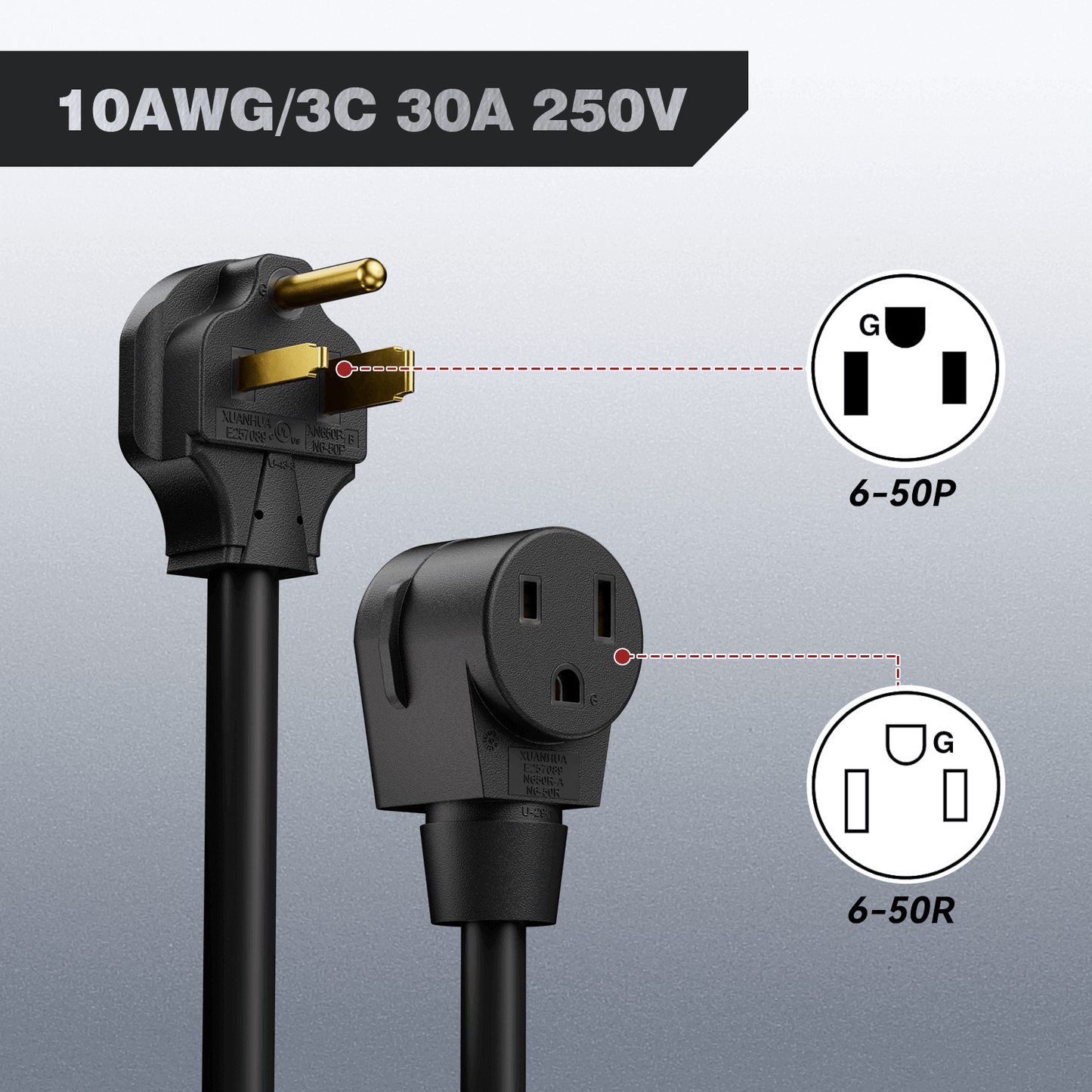 30 Amps 220V Welder Extension Cord for Welding Machines