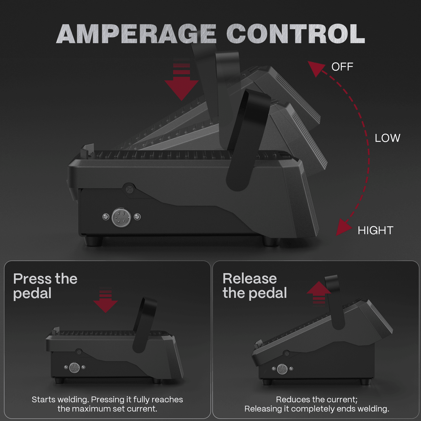 5-Pin Remote Amp Control with Strap Foot Pedal for TIG Welder