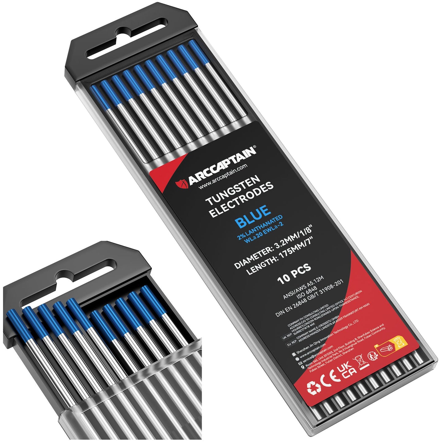 Color-coded Tungsten Electrodes 2% Blue Lanthanated Red Thoriated Tungsten