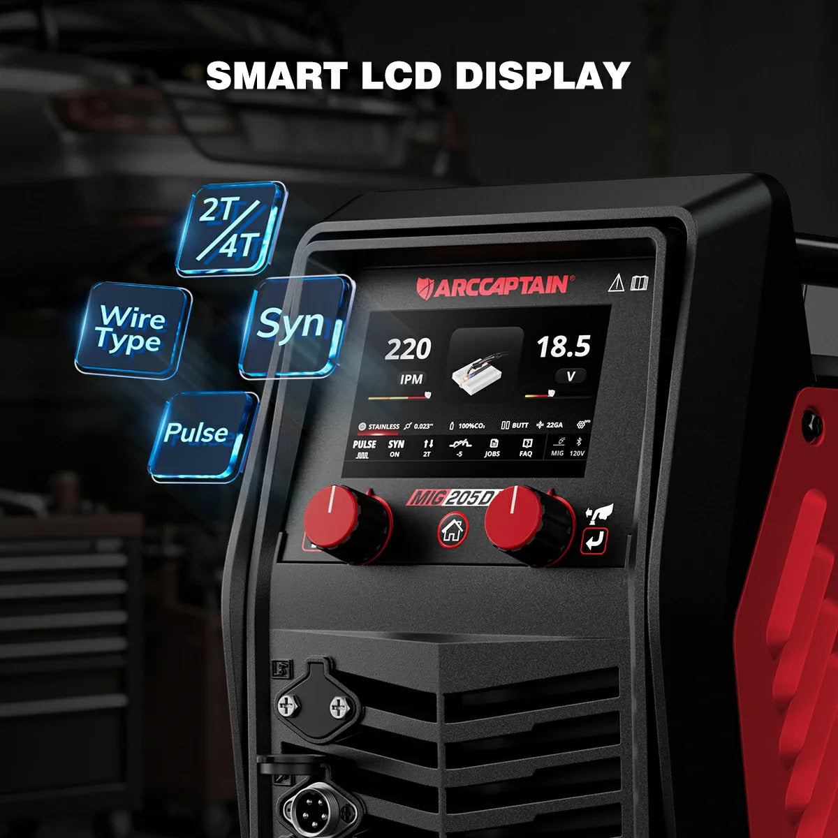 Arccaptain MIG205DP Pro Double Pulse MIG Welder For Aluminum