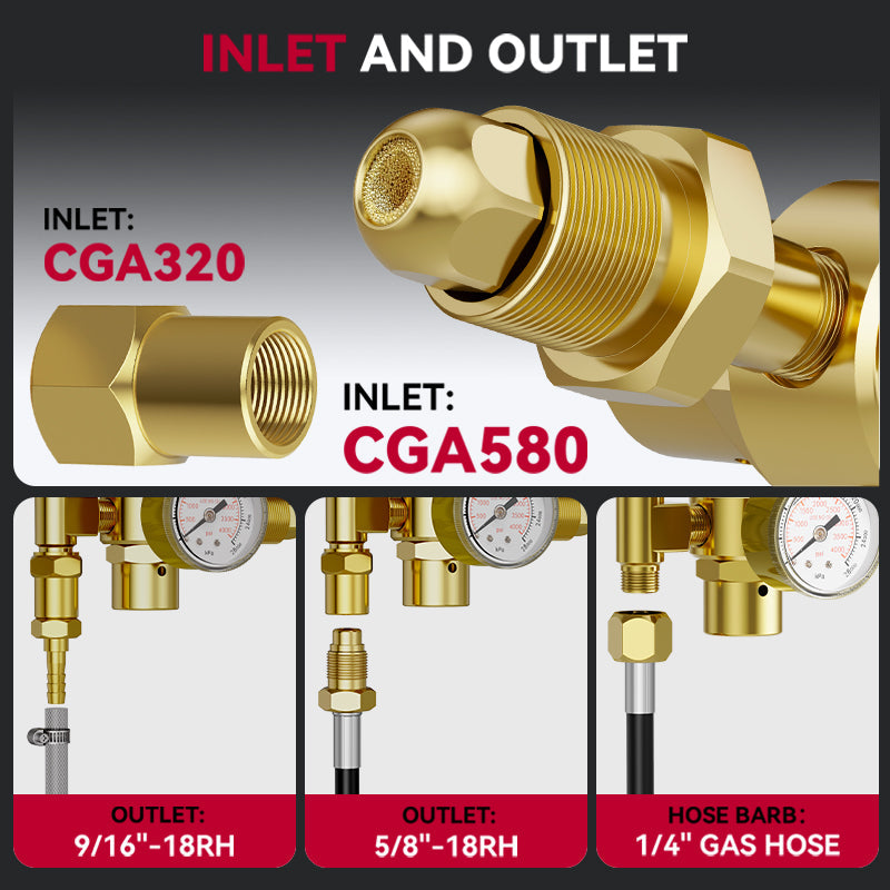 Argon CO2 Gas Regulator for MIG TIG Gas Welding Gas Pressure Regulator